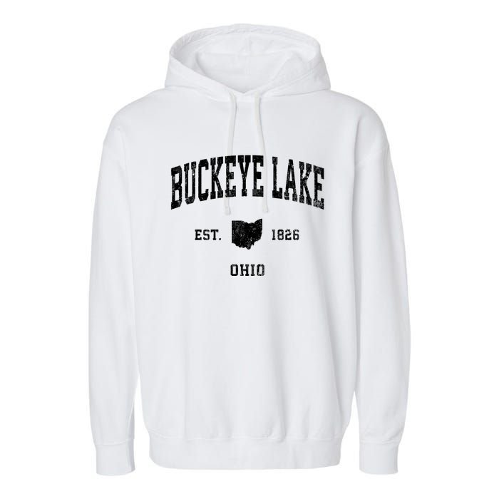 Buckeye Lake Ohio Oh Vintage Athletic Sports Design Sweatshirt Garment-Dyed Fleece Hoodie