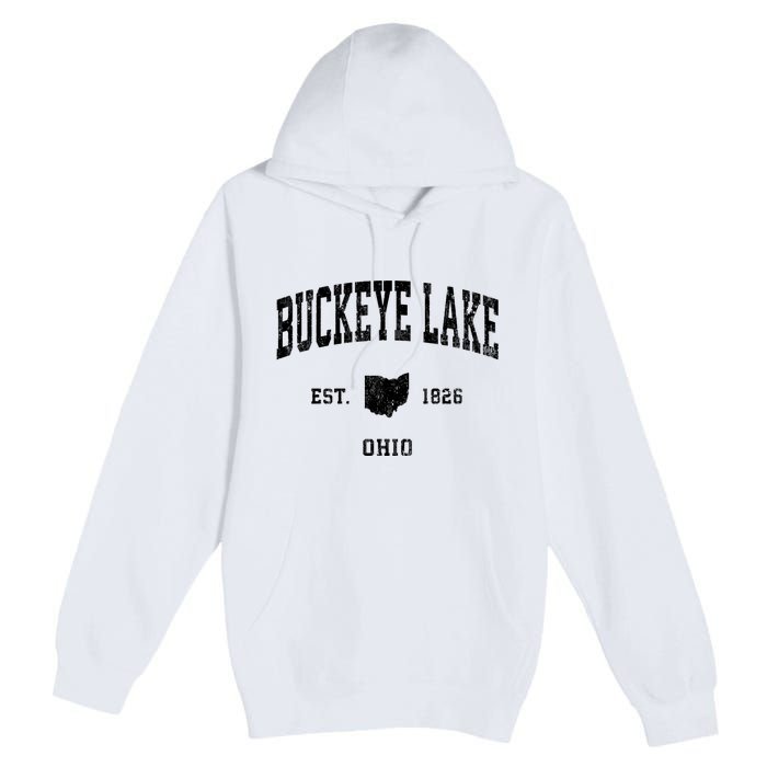 Buckeye Lake Ohio Oh Vintage Athletic Sports Design Sweatshirt Premium Pullover Hoodie