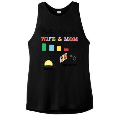 Battery Life Of A Wife & Mom Ladies PosiCharge Tri-Blend Wicking Tank