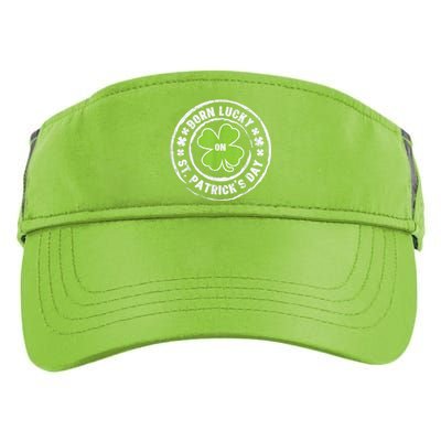 Born Lucky On St Patricks Day Birthday Bday   s Adult Drive Performance Visor