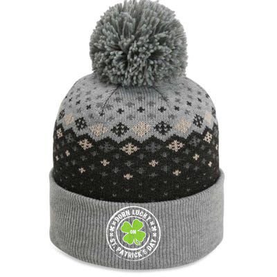 Born Lucky On St Patricks Day Birthday Bday   s The Baniff Cuffed Pom Beanie