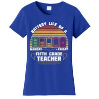 Battery Life Of Fifth Grade Teacher Funny Gift Women's T-Shirt