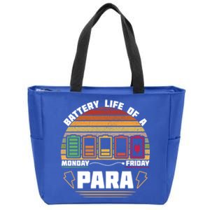 Battery Life Of Para Paraprofessional Teacher Funny Funny Gift Zip Tote Bag