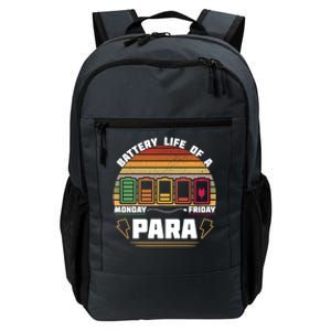 Battery Life Of Para Paraprofessional Teacher Funny Funny Gift Daily Commute Backpack