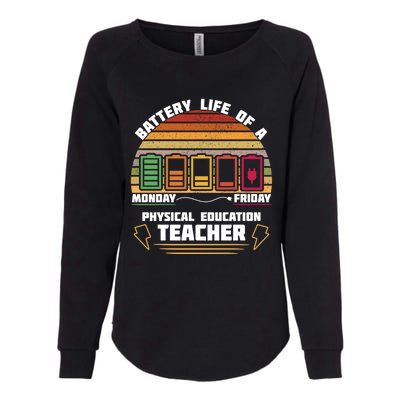 Battery Life Of Physical Education Pe Teacher Funny Great Gift Womens California Wash Sweatshirt