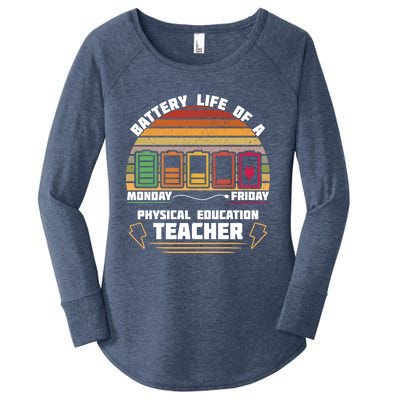 Battery Life Of Physical Education Pe Teacher Funny Great Gift Women's Perfect Tri Tunic Long Sleeve Shirt