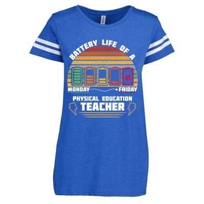 Battery Life Of Physical Education Pe Teacher Funny Great Gift Enza Ladies Jersey Football T-Shirt