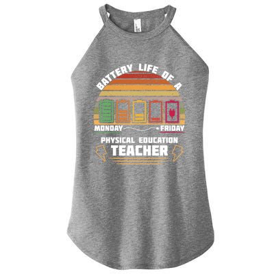 Battery Life Of Physical Education Pe Teacher Funny Great Gift Women's Perfect Tri Rocker Tank