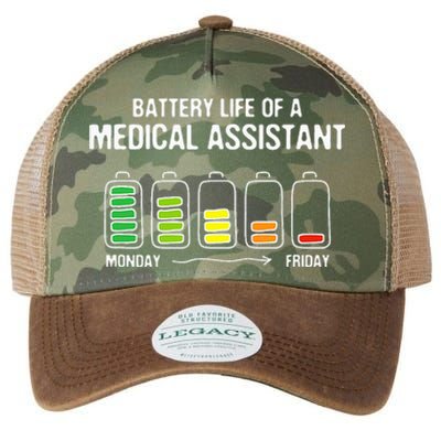 Battery Life of a Medical Assistant Funny CMA Joke Legacy Tie Dye Trucker Hat