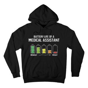 Battery Life of a Medical Assistant Funny CMA Joke Hoodie