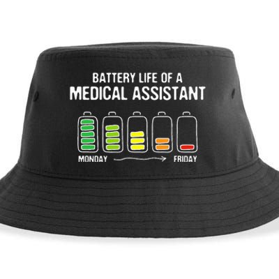 Battery Life of a Medical Assistant Funny CMA Joke Sustainable Bucket Hat