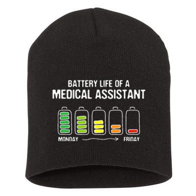 Battery Life of a Medical Assistant Funny CMA Joke Short Acrylic Beanie