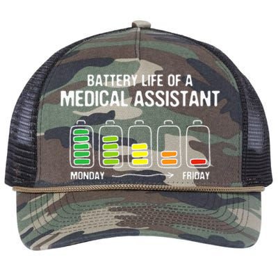 Battery Life of a Medical Assistant Funny CMA Joke Retro Rope Trucker Hat Cap