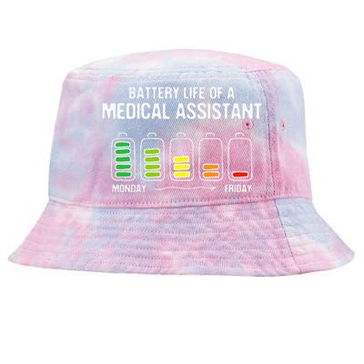 Battery Life of a Medical Assistant Funny CMA Joke Tie-Dyed Bucket Hat