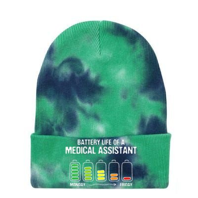 Battery Life of a Medical Assistant Funny CMA Joke Tie Dye 12in Knit Beanie