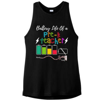 Battery Life Of Preschool Teacher Funny Pregiftk Teacher School Gift Ladies PosiCharge Tri-Blend Wicking Tank