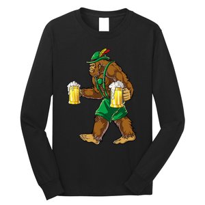 Bigfoot Lederhosen Oktoberfest Prost Beer Mug Long Sleeve Shirt