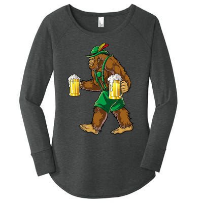 Bigfoot Lederhosen Oktoberfest Prost Beer Mug Women's Perfect Tri Tunic Long Sleeve Shirt