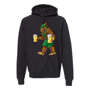 Bigfoot Lederhosen Oktoberfest Prost Beer Mug Premium Hoodie