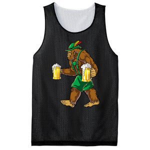 Bigfoot Lederhosen Oktoberfest Prost Beer Mug Mesh Reversible Basketball Jersey Tank