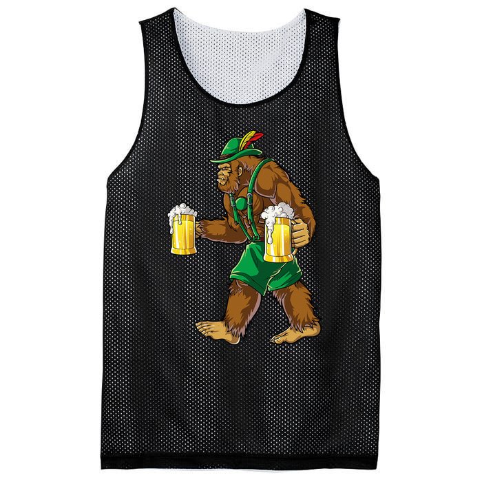 Bigfoot Lederhosen Oktoberfest Prost Beer Mug Mesh Reversible Basketball Jersey Tank