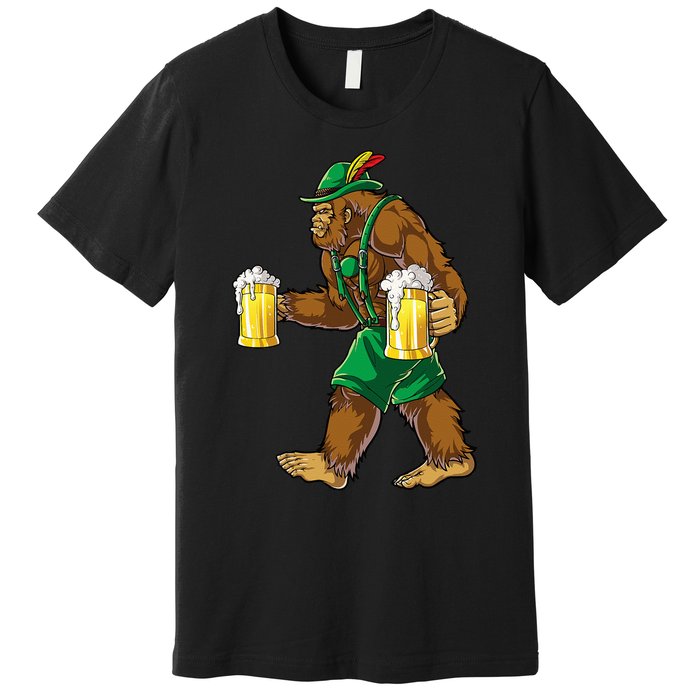 Bigfoot Lederhosen Oktoberfest Prost Beer Mug Premium T-Shirt