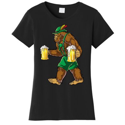 Bigfoot Lederhosen Oktoberfest Prost Beer Mug Women's T-Shirt