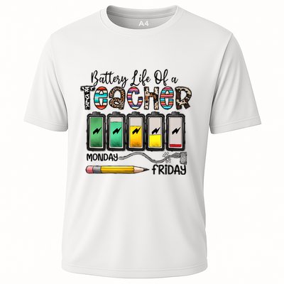 Battery Life Of A Teacher Monday To Friday Funny Teacher Life Back To School Performance Shirt