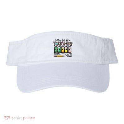 Battery Life Of A Teacher Monday To Friday Funny Teacher Life Back To School Visor