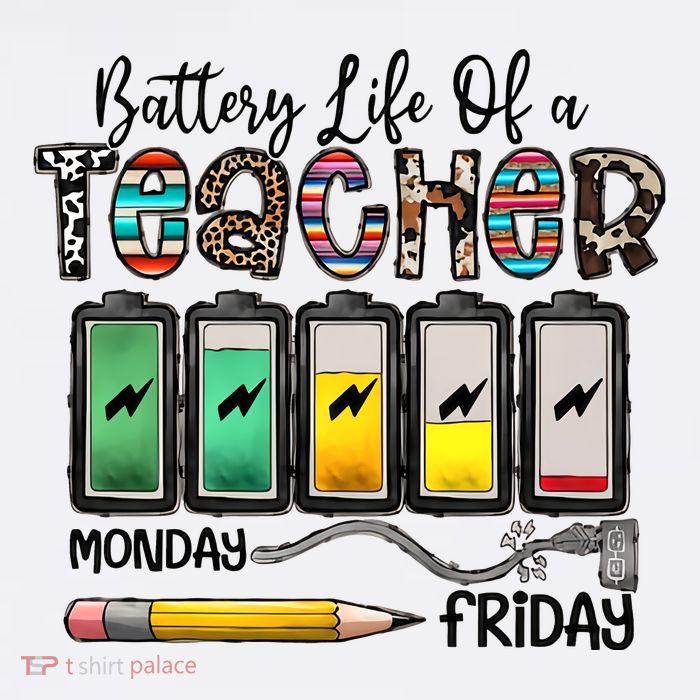 Battery Life Of A Teacher Monday To Friday Funny Teacher Life Back To School Short Acrylic Beanie