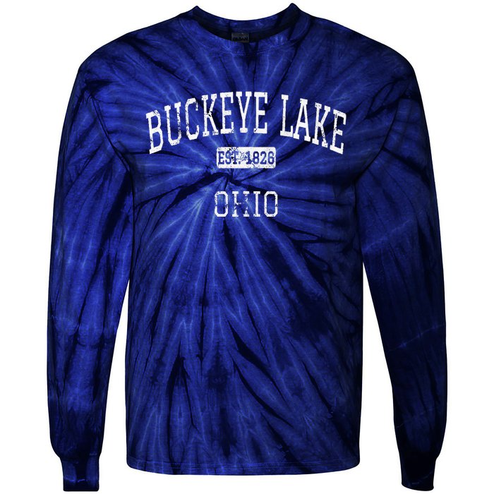 Buckeye Lake Ohio OH Vintage Tie-Dye Long Sleeve Shirt