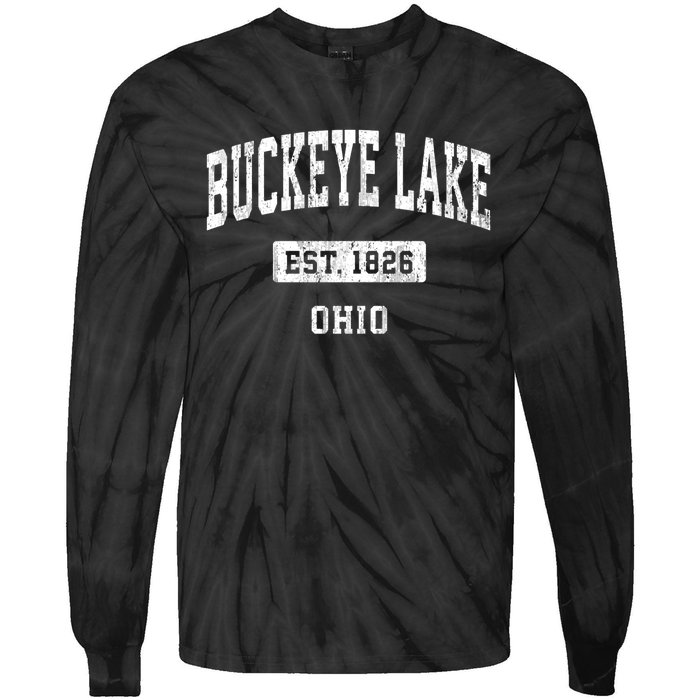 Buckeye Lake Ohio Oh Vintage Sports Established Tie-Dye Long Sleeve Shirt