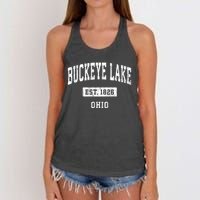 Buckeye Lake Ohio Oh Vintage Sports Established Women's Knotted Racerback Tank