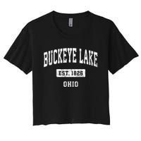 Buckeye Lake Ohio Oh Vintage Sports Established Women's Crop Top Tee