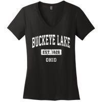 Buckeye Lake Ohio Oh Vintage Sports Established Women's V-Neck T-Shirt