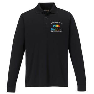 Battery Life Of a Paraprofessional Funny Para Para Teacher Performance Long Sleeve Polo