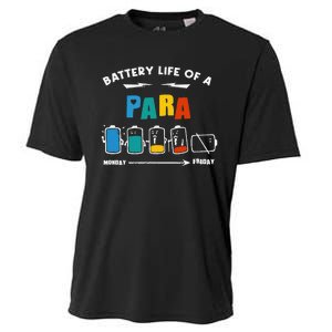 Battery Life Of a Paraprofessional Funny Para Para Teacher Cooling Performance Crew T-Shirt