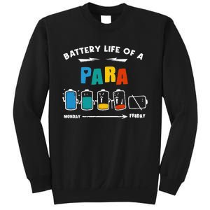 Battery Life Of a Paraprofessional Funny Para Para Teacher Sweatshirt