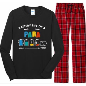 Battery Life Of a Paraprofessional Funny Para Para Teacher Long Sleeve Pajama Set