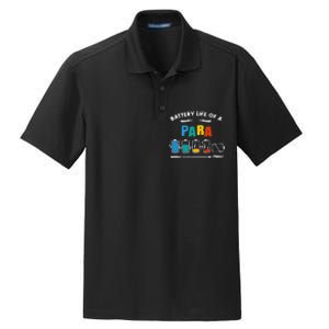 Battery Life Of a Paraprofessional Funny Para Para Teacher Dry Zone Grid Polo