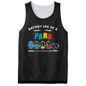 Battery Life Of a Paraprofessional Funny Para Para Teacher Mesh Reversible Basketball Jersey Tank