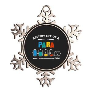 Battery Life Of a Paraprofessional Funny Para Para Teacher Metallic Star Ornament