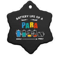 Battery Life Of a Paraprofessional Funny Para Para Teacher Ceramic Star Ornament