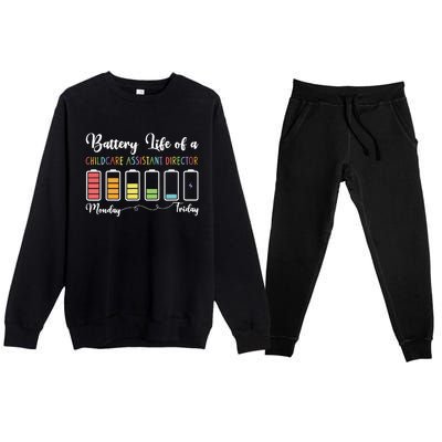 Battery Life Of A Childcare Assistant Director Premium Crewneck Sweatsuit Set