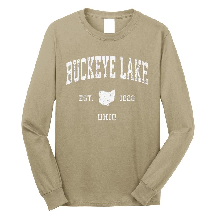 Buckeye Lake Ohio Oh Vintage Athletic Sports Long Sleeve Shirt