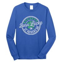 Born Lucky On St Patricks Day For Birthday Party Great Gift Long Sleeve Shirt