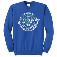 Born Lucky On St Patricks Day For Birthday Party Great Gift Sweatshirt