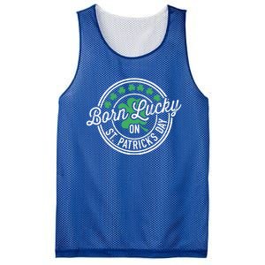 Born Lucky On St Patricks Day For Birthday Party Great Gift Mesh Reversible Basketball Jersey Tank