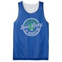 Born Lucky On St Patricks Day For Birthday Party Great Gift Mesh Reversible Basketball Jersey Tank