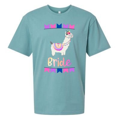 Bride Llama Outfit Bachelorette Party Gift Sueded Cloud Jersey T-Shirt